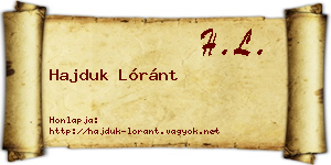 Hajduk Lóránt névjegykártya