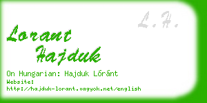 lorant hajduk business card